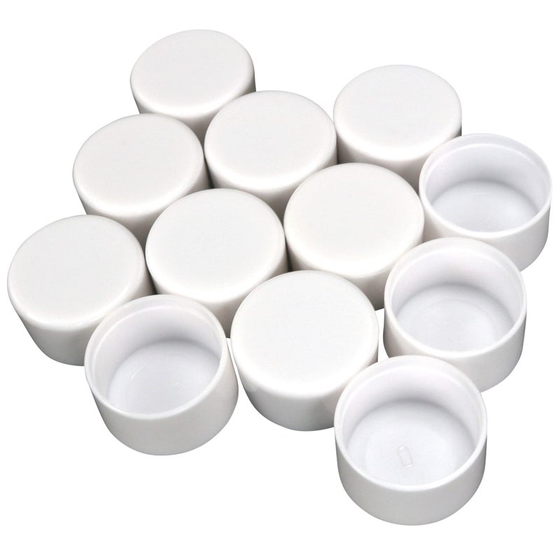 Harrier Hardware 12-Pack Plastic Chair Leg Tip Cup Cap, White, 1-Inch Diameter Replacement - Image 1